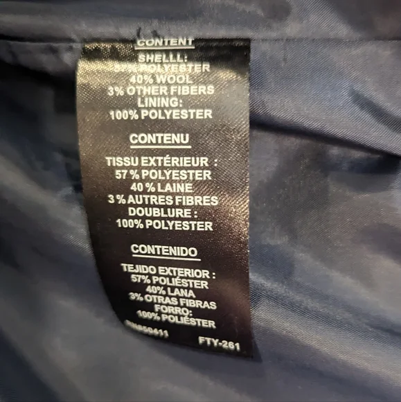 KENDALL & KYLIE PLAID NAVY WOOL COAT JACKET - Picture 9 of 11